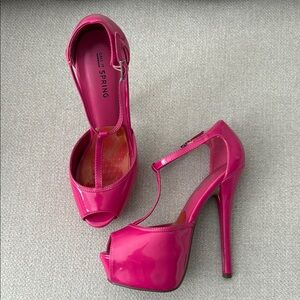 Call It Spring Pink T-Strap Heels